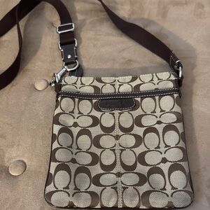 Coach Brown and Cream Crossbody Bag